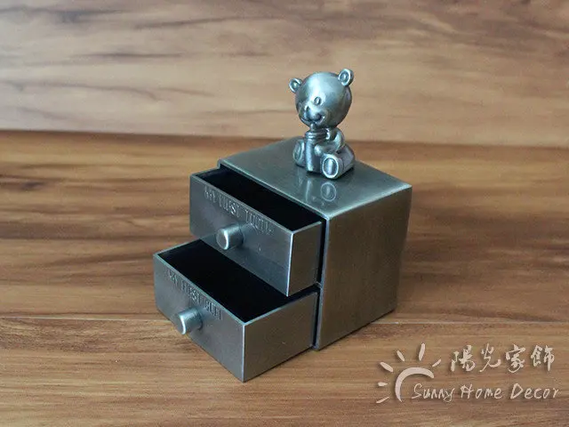NEW Newborn Baby Keepsake Family Gift First Tooth and Curl Boxes Double Layers Drawer Design Metal Art Craft Trinket Box | Украшения и