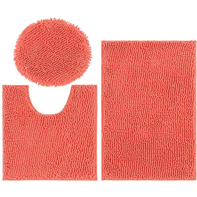 XN-3-Orange 3 шт./компл. Ванная комната коврик для ванной комнаты туалета синель Нескользящие Душ Ковры комплект дома Крышка для унитаза крышка душевая комната напольный коврик, коврик - Цвет: XN-3-Orange