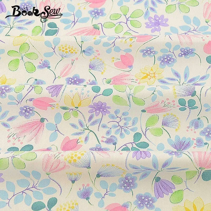 Booksew 100% хлопчатобумажная саржевая ткань для шитья цветочный дизайн квилтинг