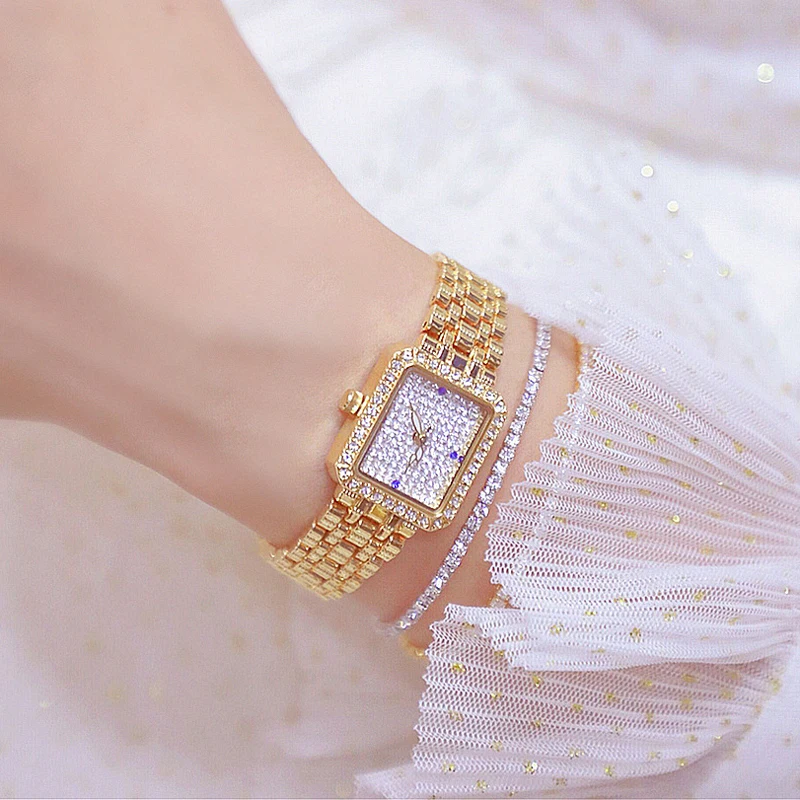 Женские часы роскошные Женская мода 2019 Relogio Feminino квадратные розовое золото