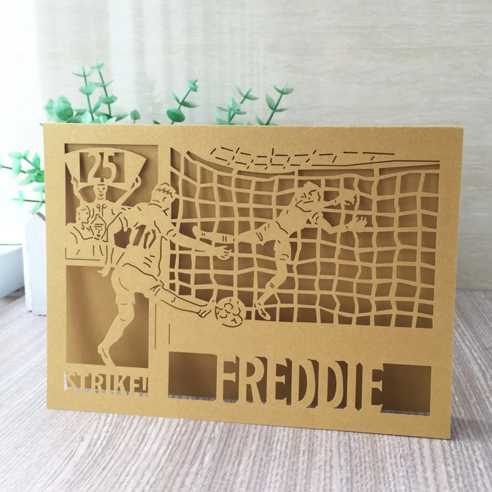 

40pcs/lot Unique Football Competition Pearl Paper Card For Holiday Invitation Promotion Business Party Father Day Grand Event