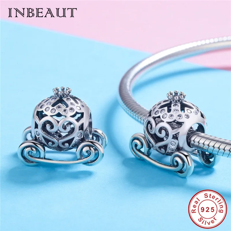 INBEAUT 925 оригинальные серебряные бусины в виде тыквы подходящие к фирменному