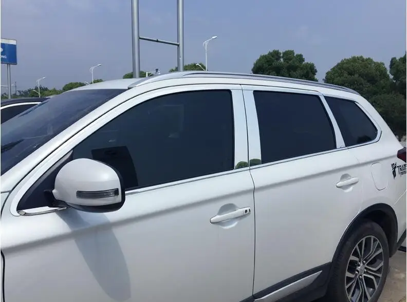 Для Mitsubishi Outlander 2013 нержавеющая Хромовая оконная колонна столбы крышка отделка МОЛДИНГ Garnish Guard