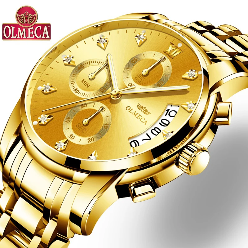 Часы OLMECA мужские спортивные водонепроницаемые кварцевые с автоматической датой