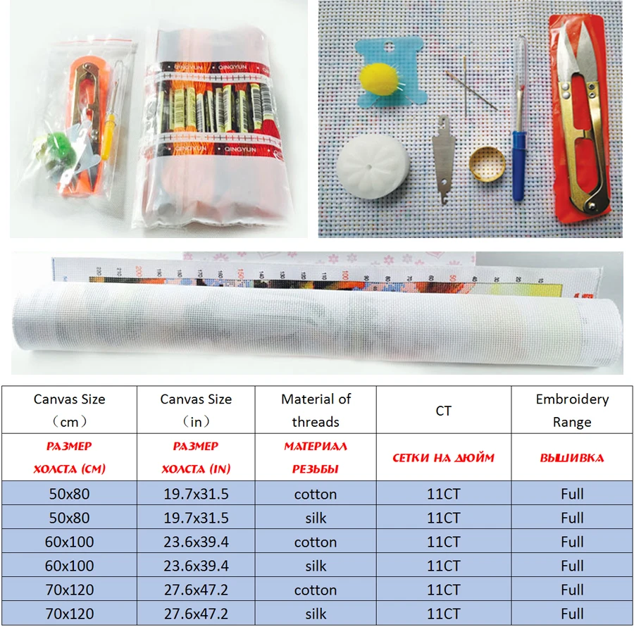 

KAKA Cross stitch kits Embroidery needlework sets with printed pattern,11CT canvas,Home Decor for garden House,Flowers Peacock