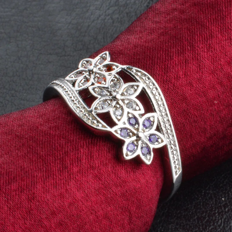 Женское Обручальное кольцо Bijoux bague Femme Серебряное обручальное с кристаллами и