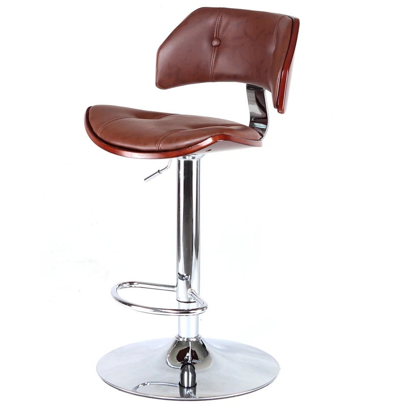 Грецкий орех Бентвуд регулируемая высота барный стул W/кнопка хохлатый черный