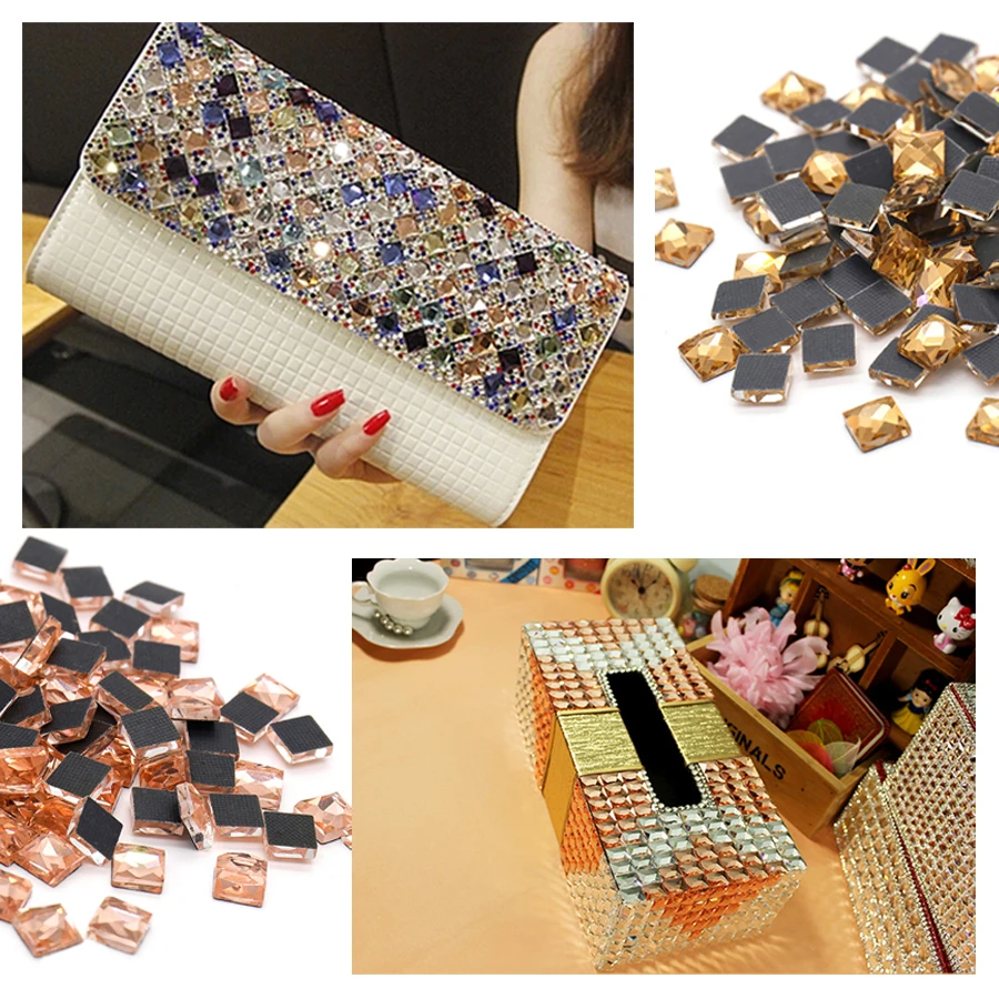 

Crystal Stone Hot-fix Rhinestone Flatback Square Iron on Strass Crystal Hotfix Crystal Glue back Glass Stones for Cltothes Dress