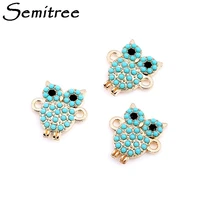 10pcslot owl charms pendant connector double hole diy necklace charm bracelet end clasps jewelry making handmade crafts