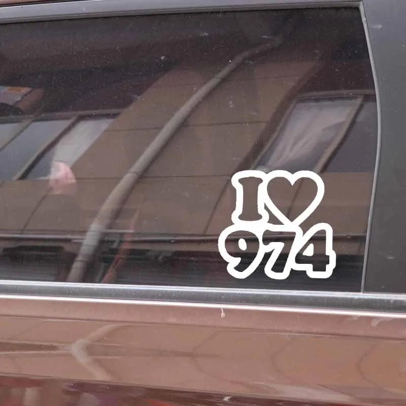 YJZT 14 4 см * 13 3 креативная I love 974 виниловая Высококачественная Автомобильная