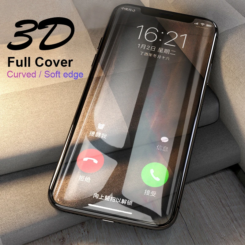 AOXIN 3D Curver полное покрытие из закаленного стекла на Apple iPhone 10 X протектор экрана для