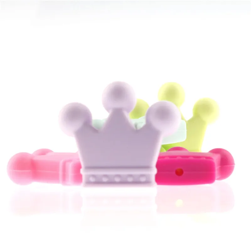 30 piezas corona cuentas de silicona Bpa libre Diy beb&eacute; masticado corona mordedor COLLAR COLGANTE de calidad alimentaria enfermer&iacute;a regalo juguetes fabricaci&oacute;n-0