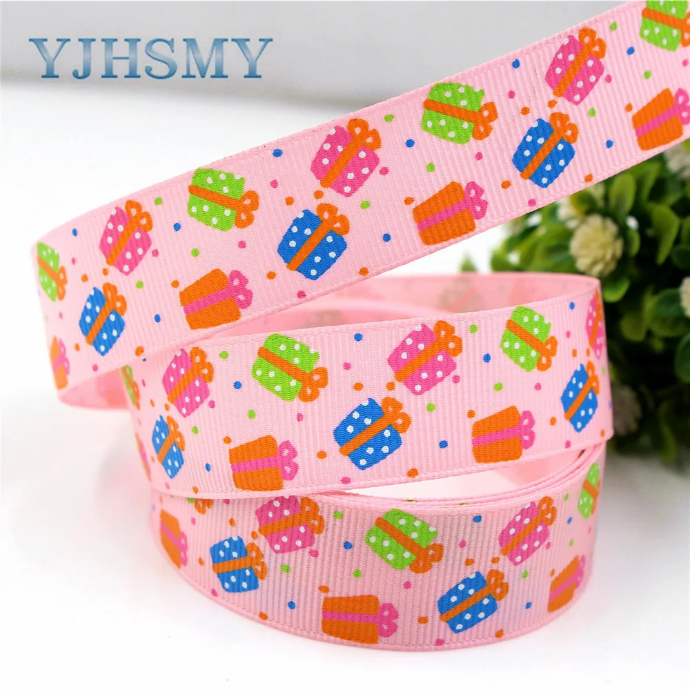 YJHSMY H-17506-75 22 мм 10 ярдов Подарочные ленты термопечать grosgrain Свадебные аксессуары DIY