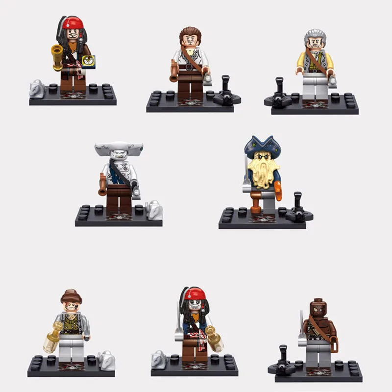 8 шт./лот Пираты Карибского моря Капитан Джек Воробей Дейви Джонс малыш