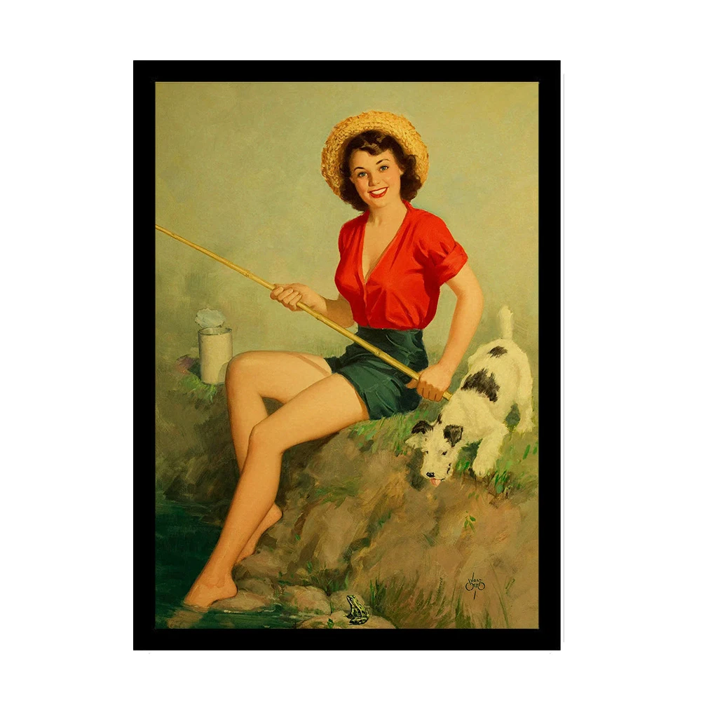 Американский Ретро плакат Pin Up Girl винтажные принты и плакаты комната кафе клуб бар настенные стикеры домашний декор