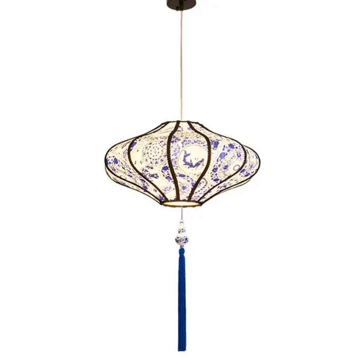 Новинка китайская антикварная люстра из голубого и белого фарфора овечья кожа