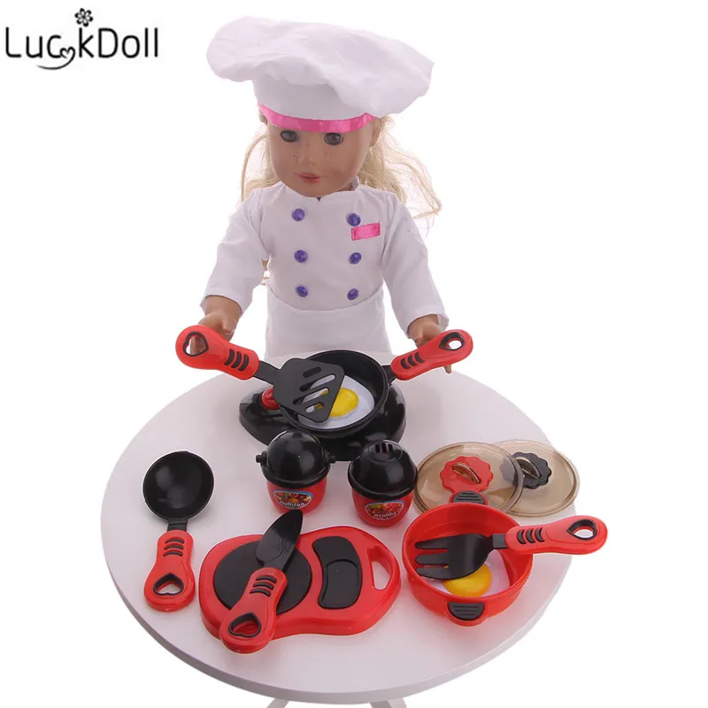 LUCKDOLL аксессуары для поваров подходит 18 дюймов Американский 43cmBabyDoll одежды