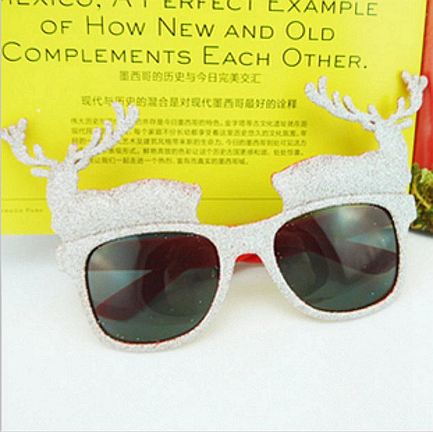 Itemship- Party Supplies Christmas Funny Glasses elk glasses (Silver) |