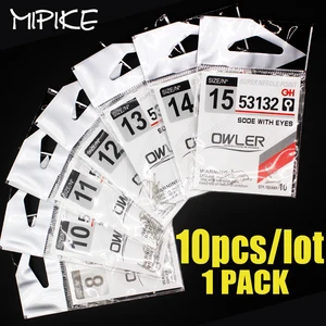 Рыболовный крючок SODE с проушинами, загнутый крючок для рыбалки нахлыстом, крючок AD, с острым кольцом, крючок для ловли карпа GAC, 10 шт.