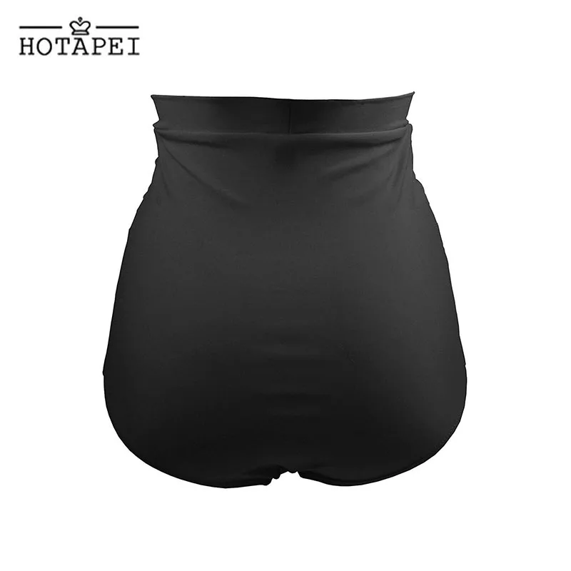 Hotapei 2019 Новое поступление Ретро Высокая талия плавать короткие 4 цвета женские