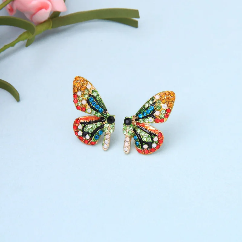 Набор ювелирных изделий для танцев с бабочкой серьги гвоздики из искусственной