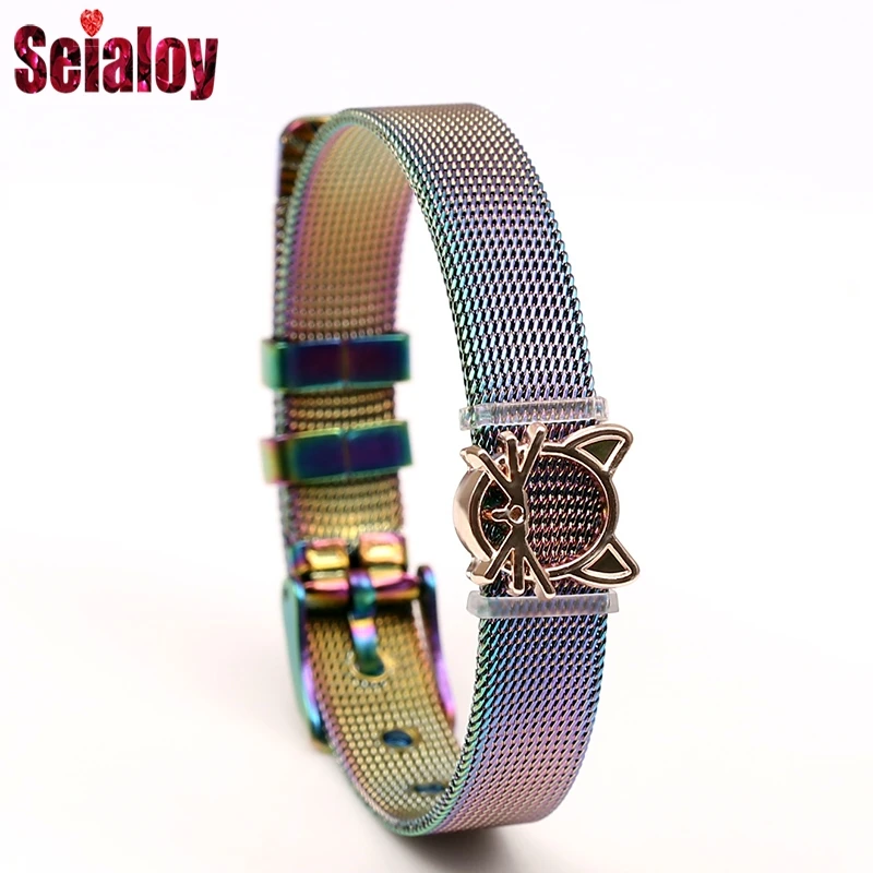 SEIALOY новые модные браслеты из нержавеющей стали сетчатые для женщин и мужчин