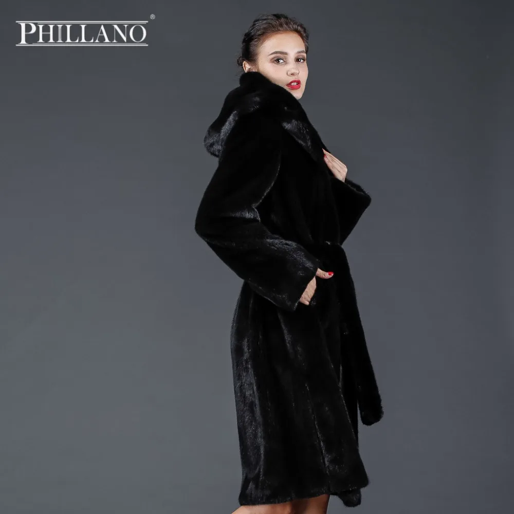 PHILLANO 2016 Шубы Из Натурального Меха Норки Скандинавия Дания Мех Зимнее Пальто С