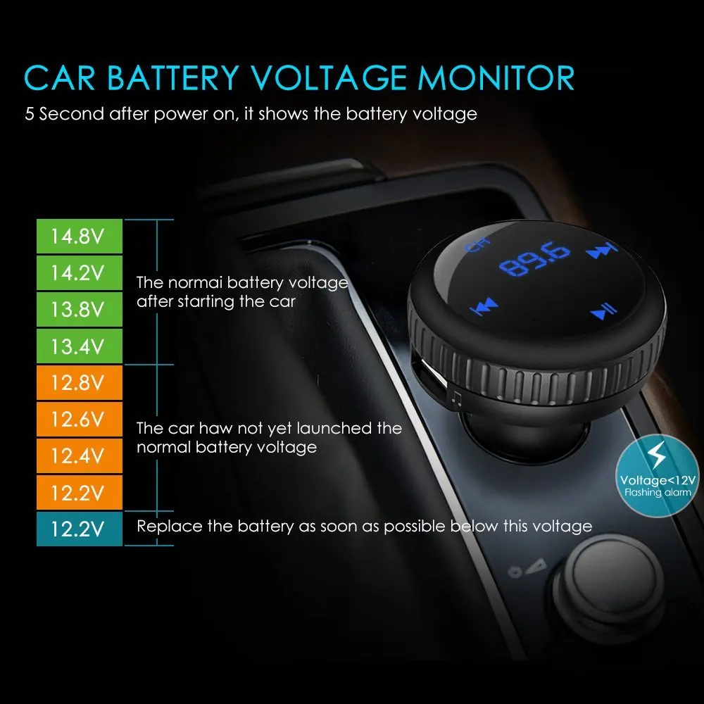 FM трансмиттер с Bluetooth автомобильный комплект громкой связи MP3 плеер модулятор 5 В 2