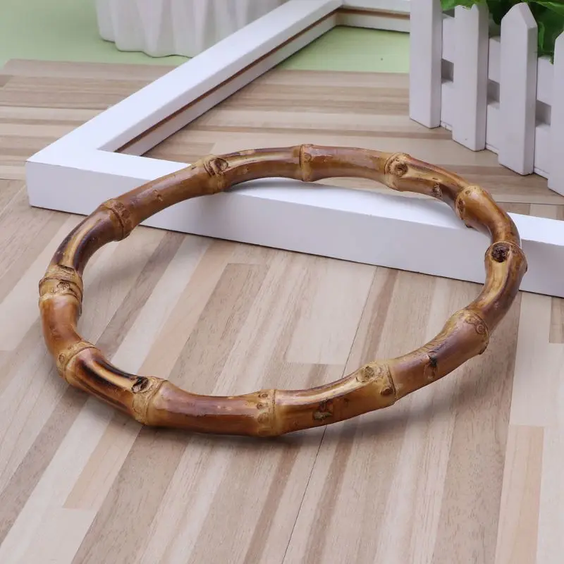 1 x круглая бамбуковая сумка ручка для Сумочка ручной работы DIY сумки аксессуары