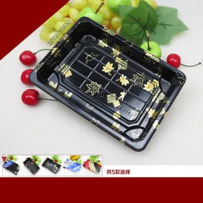 D 3# суши упаковки коробки с крышкой. Коробка для упаковки суши с крышкой на вынос коробки 50 шт - Цвет: D