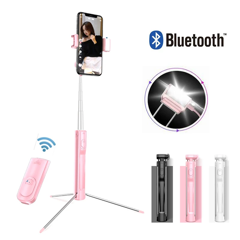 Bluetooth селфи палка 4 в 1 миниатюрный штатив с 3 ступенчатым LED освещением монопод для