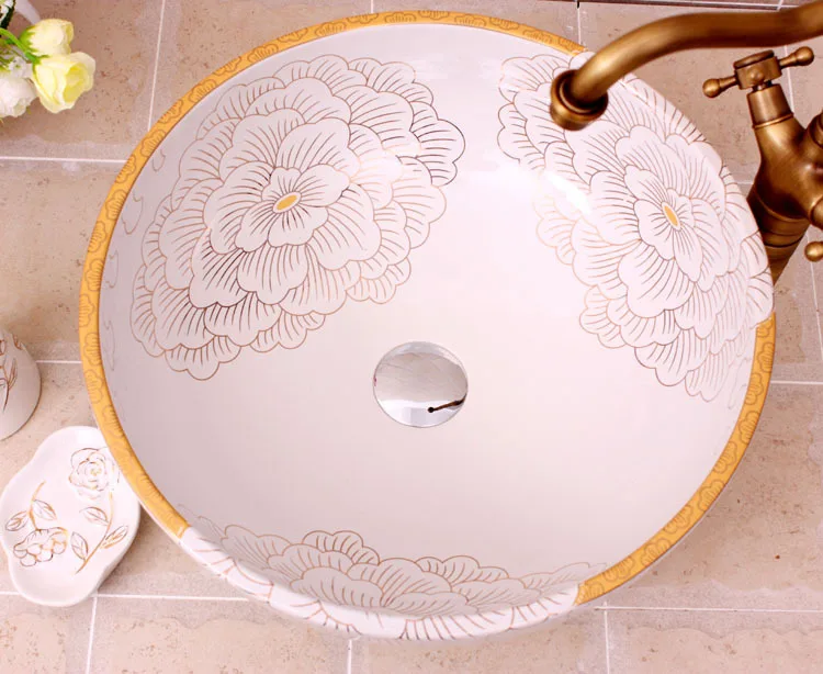 Европейский Стиль Китайский умывальник искусство Цзиндэчжэнь столешница