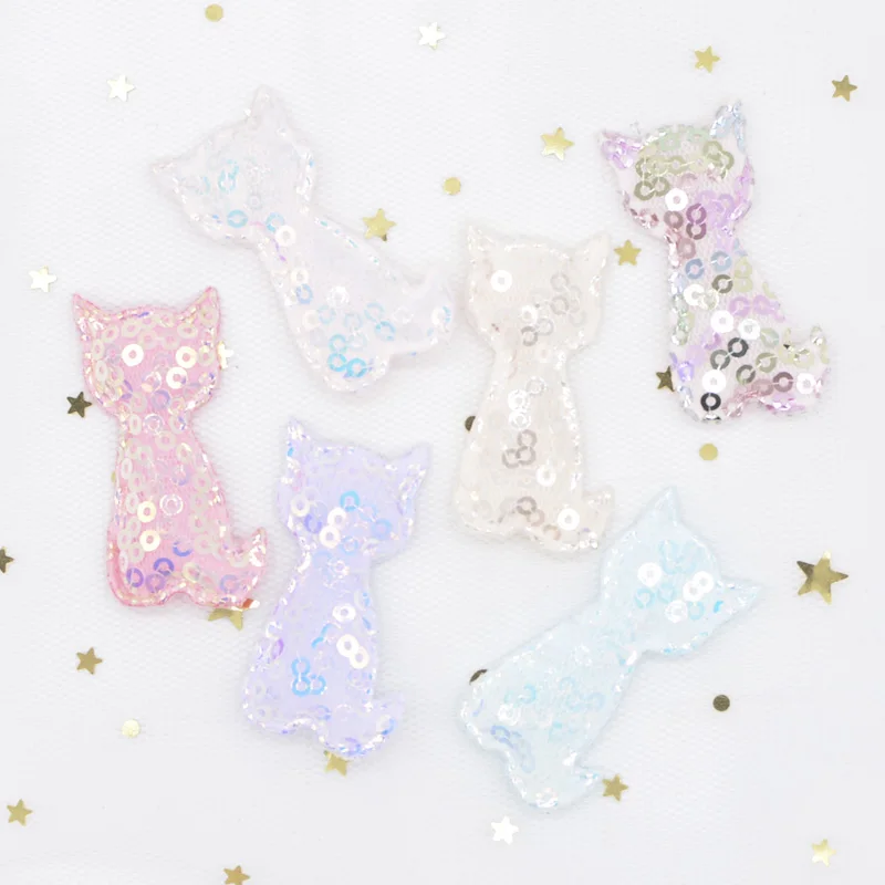 12 шт. 32*42 мм блестящие аппликации Kawaii Cat Мягкие для DIY детские заколки волос