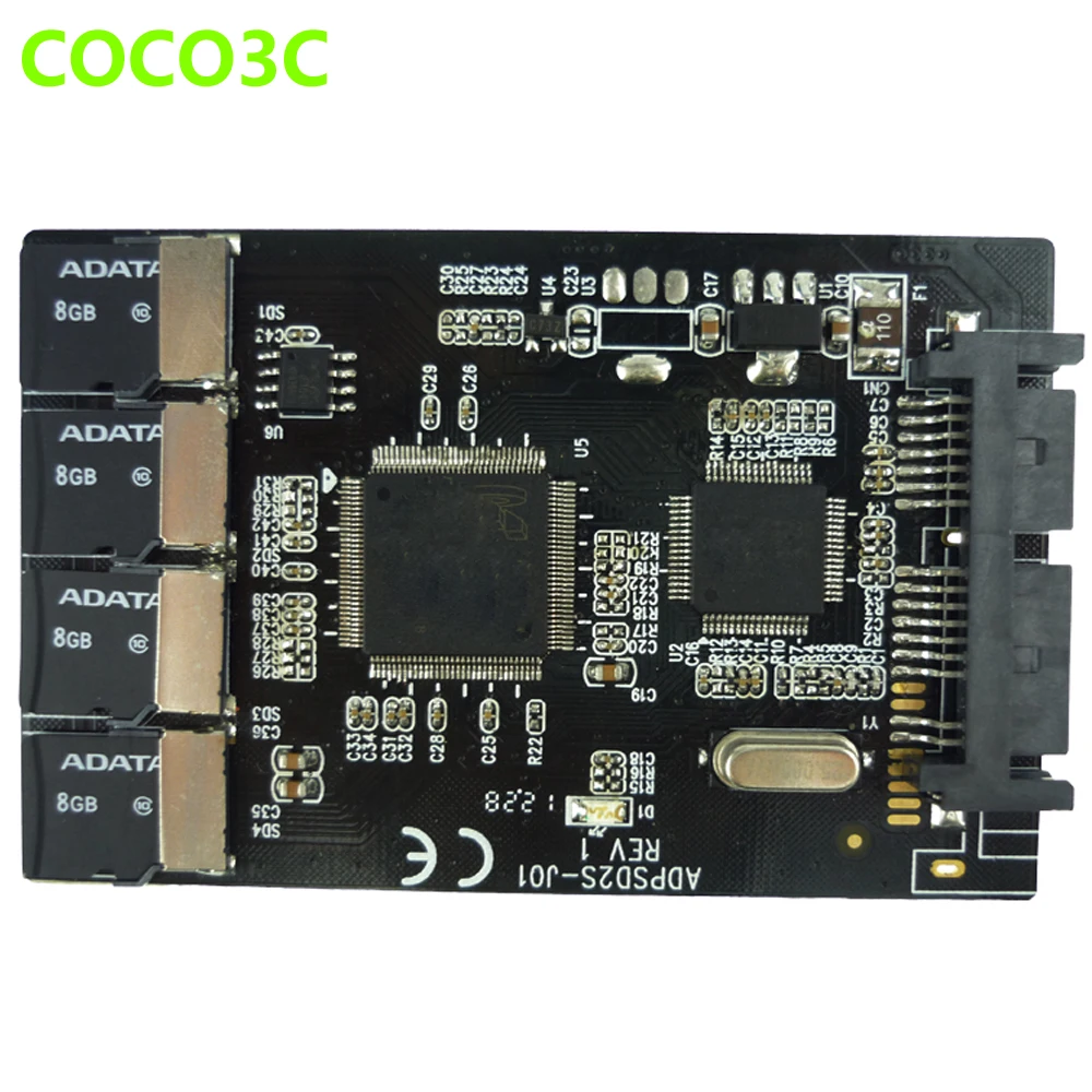 Бесплатная доставка мульти Micro SD карта к SATA адаптер 1 8 &quothdd чехол с RAID 4 TF 16 pin