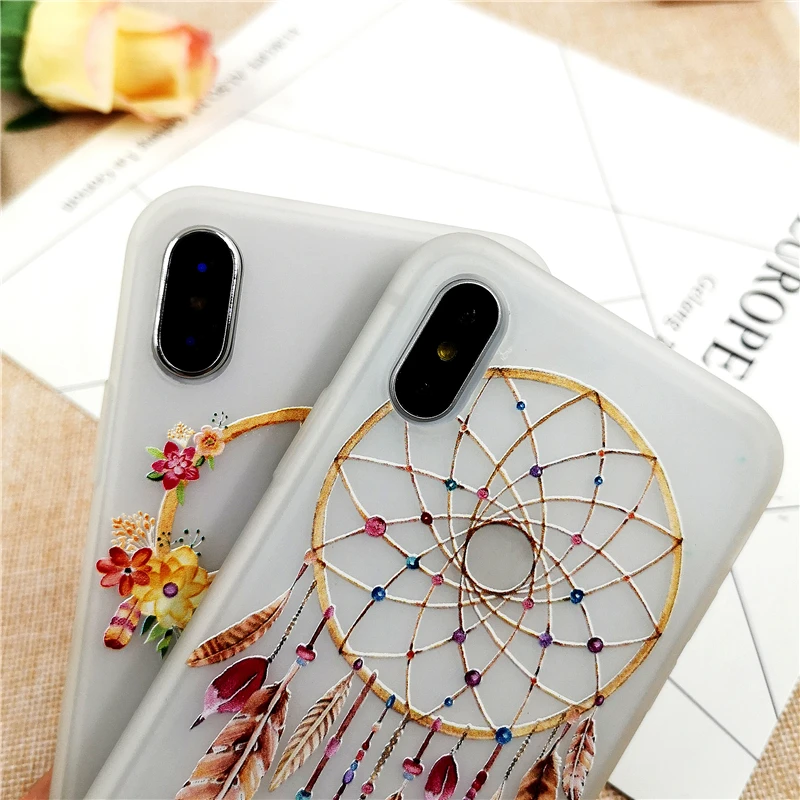 Рельефный мягкий чехол для телефона Apple IPhone X 6 S 7 8 Plus 6splus прозрачный Ловец снов