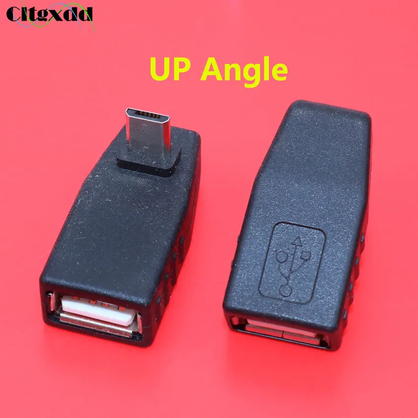 Cltgxdd 1PCS Mini USB Male to 2.0 Female Plug OTG Adapter Connector Micro 90 Degree UP Down Left right Angle | Обустройство дома