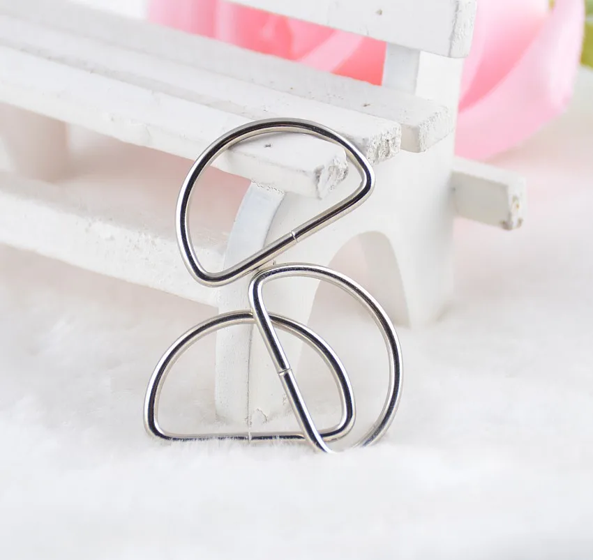 

Free Shipping-50Pcs Silver Tone Unwelded Leather Bags Metal D Rings Metal Crafts 19X29mm(Inside :15X25mm ) Connect Buckle J1290