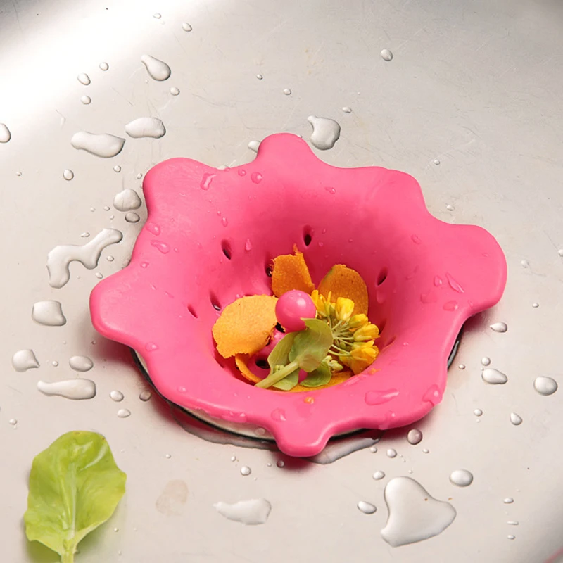 Горячая 1 шт. резиновые цветок Форма пол канализационных фильтр ловушка раковины