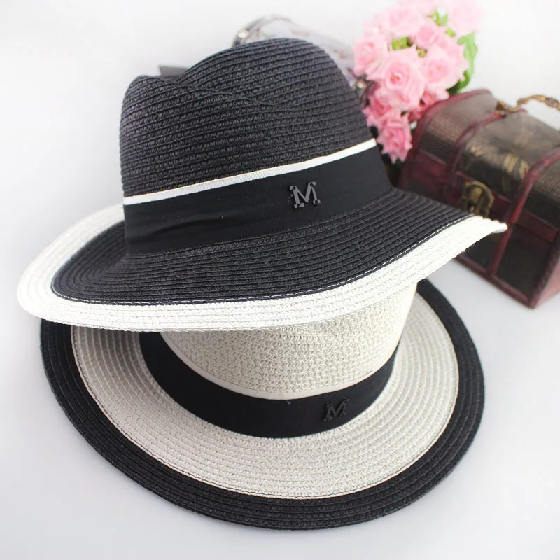 

10pcs free shipping/2017-A215 Panama's elegantBritish style straw knitted cap sunscreen hat wholesale