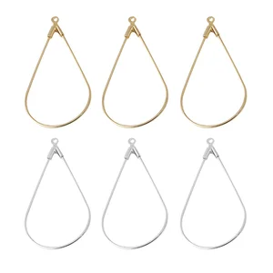 Aiovlo 50 шт.лот, медные металлические серьги с отверстиями, популярные Геометрические серьги с узором капли воды, Подвески ручной работы, ювелирные аксессуары