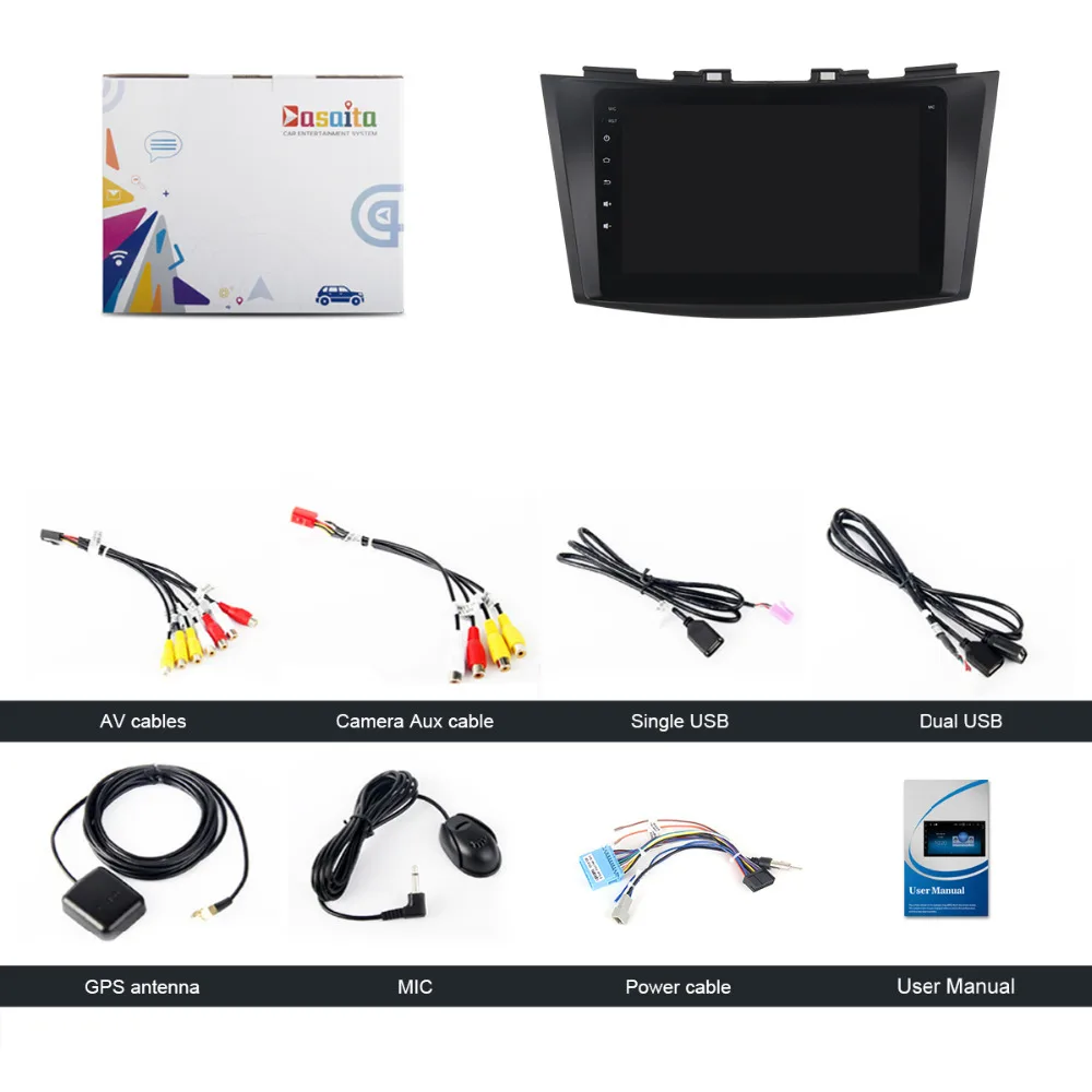 Автомобильный радиоприемник 8 &quot2.5D IPS Android 9 0 для Suzuki Swift мультимедиа 2011 2012 2013 2014 2015