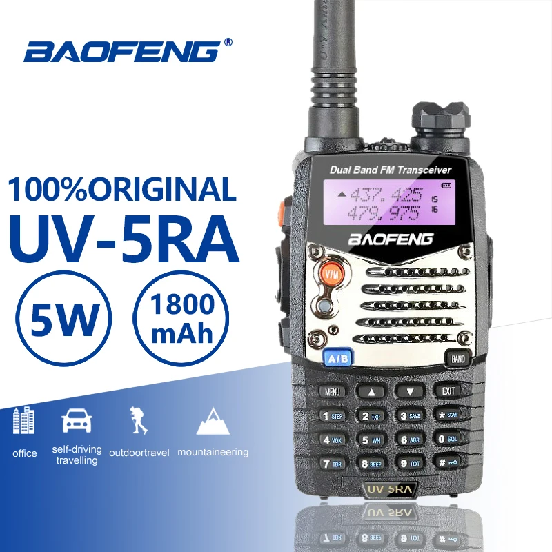 

Baofeng UV-5RA Walkie Talkie Alarm LED Flashlight Two Way Radio Dual Band Ham Hf Transceiver Baofeng UV-5R Upgraded Interphone