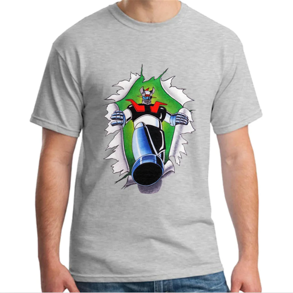 Футболка Mazinger Z мужская с круглым вырезом модная тенниска из хлопка коротким