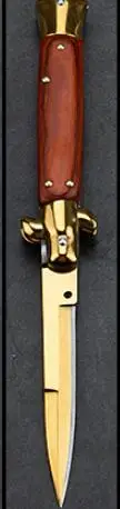 Red with Gold Итальянский кухонный нож AKC для фруктов с деревянной ручкой и 440 стальным лезвием, изысканные походные ножи на шпильке, инструмент для повседневного использования, 8 цветов - Цвет: Red with Gold