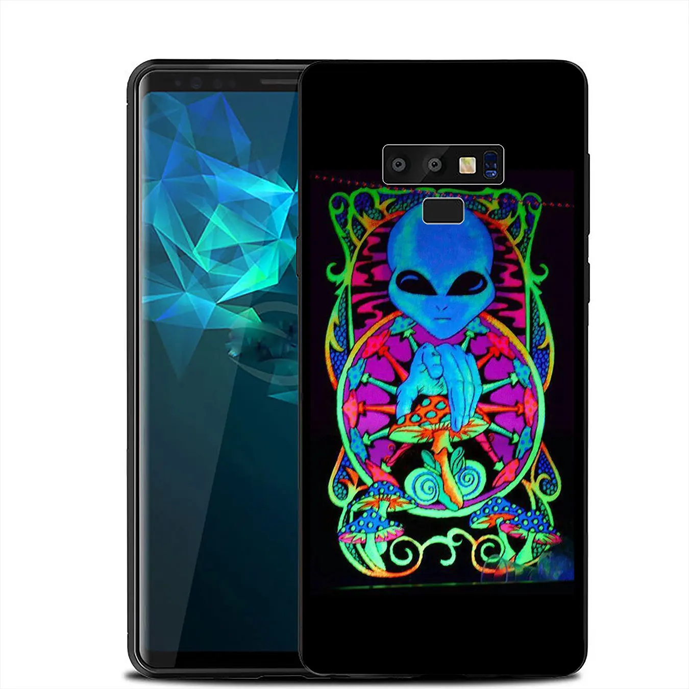 IYICAO Trippy wall art Alien astronaut Soft Case for Samsung Galaxy A6 A9 A8 A7 2018 A3 A5 2016 2017 Note 9 8 10 Plus Lite |