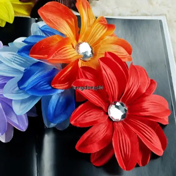 New13pcs 5" crystal Tropical Lily hair flower Clip Bow Lady Head baby gril gift free shipping | Детская одежда и обувь
