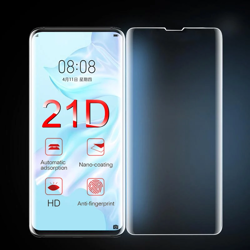 21D УФ жидкое закаленное защитное стекло для samsung Galaxy S8 S9 S10 Plus защита экрана S10e S7 Edge