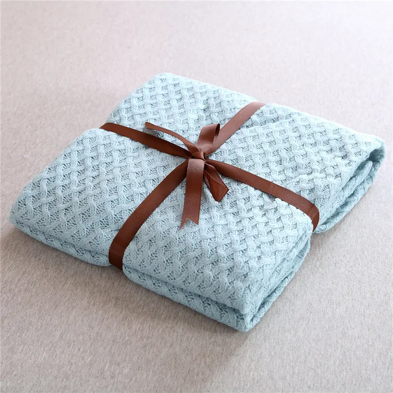 Скандинавское однотонное 100% акриловое одеяло s покрывало трикотажная нить плед