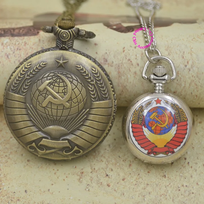 Модные советские кварцевые карманные часы BOLSHEVIK мужские винтажные антикварные