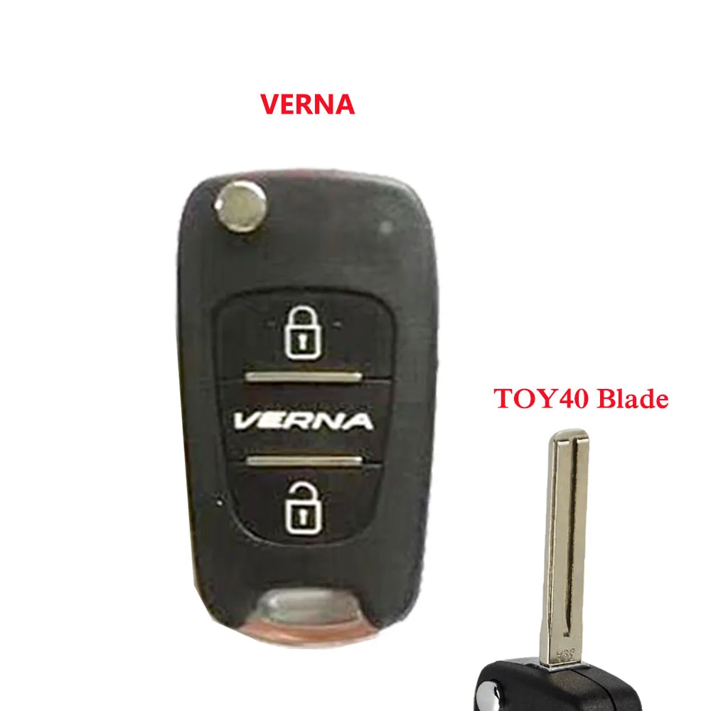 verna Чехол OkeyTech для автомобильного ключа, чехол для Kia Rio 3 K2 K5 Ceed Cerato Sportage, 3 кнопки, откидной, раскладной, без выреза, пустой Клинок для hyundai - Цвет: verna